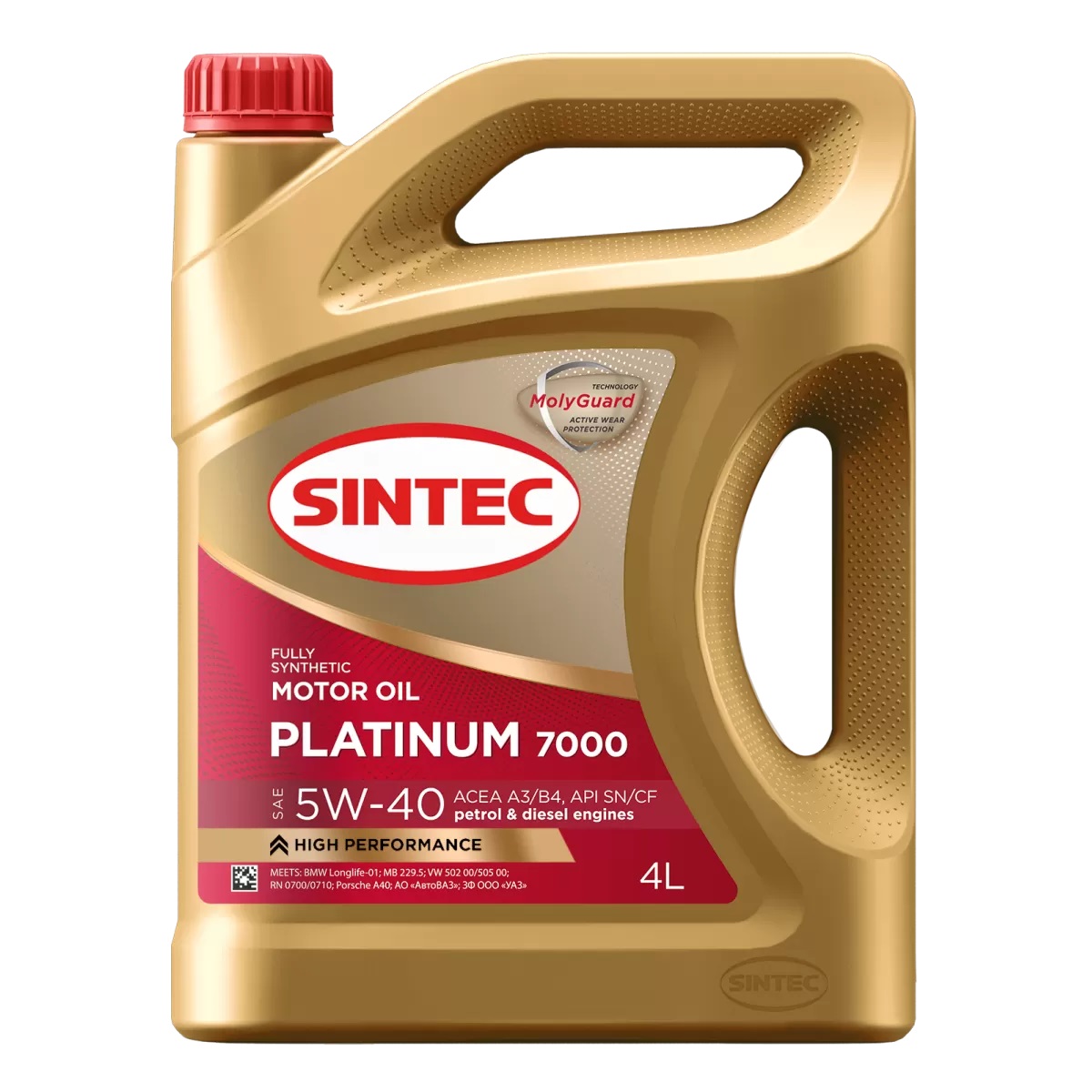 SINTEC Platinum 7000 синт 5W40 API SN/CF ACEA  A3/B4, 4л