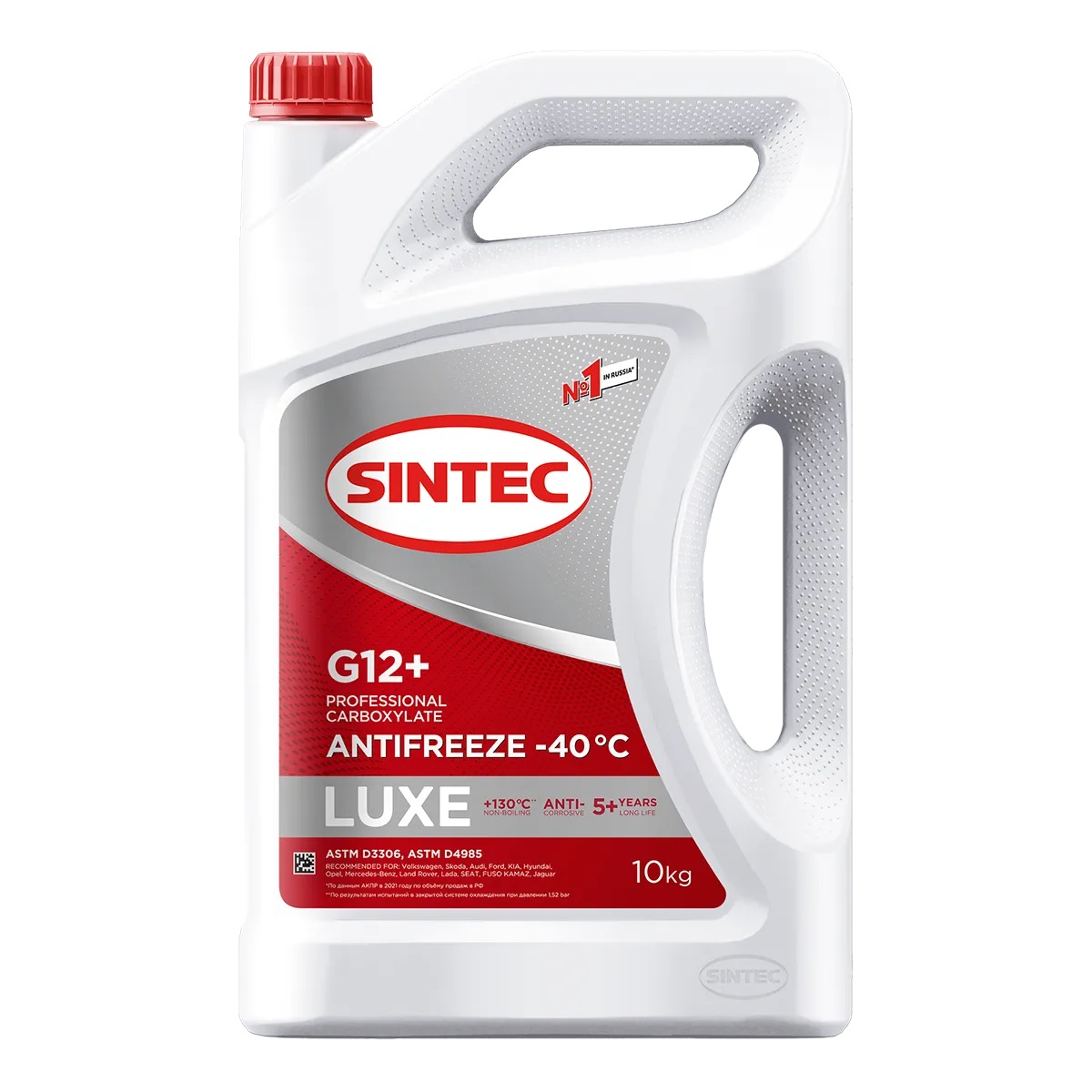Антифриз SINTEC Luxe(-40) 10кг G12+ (красный)