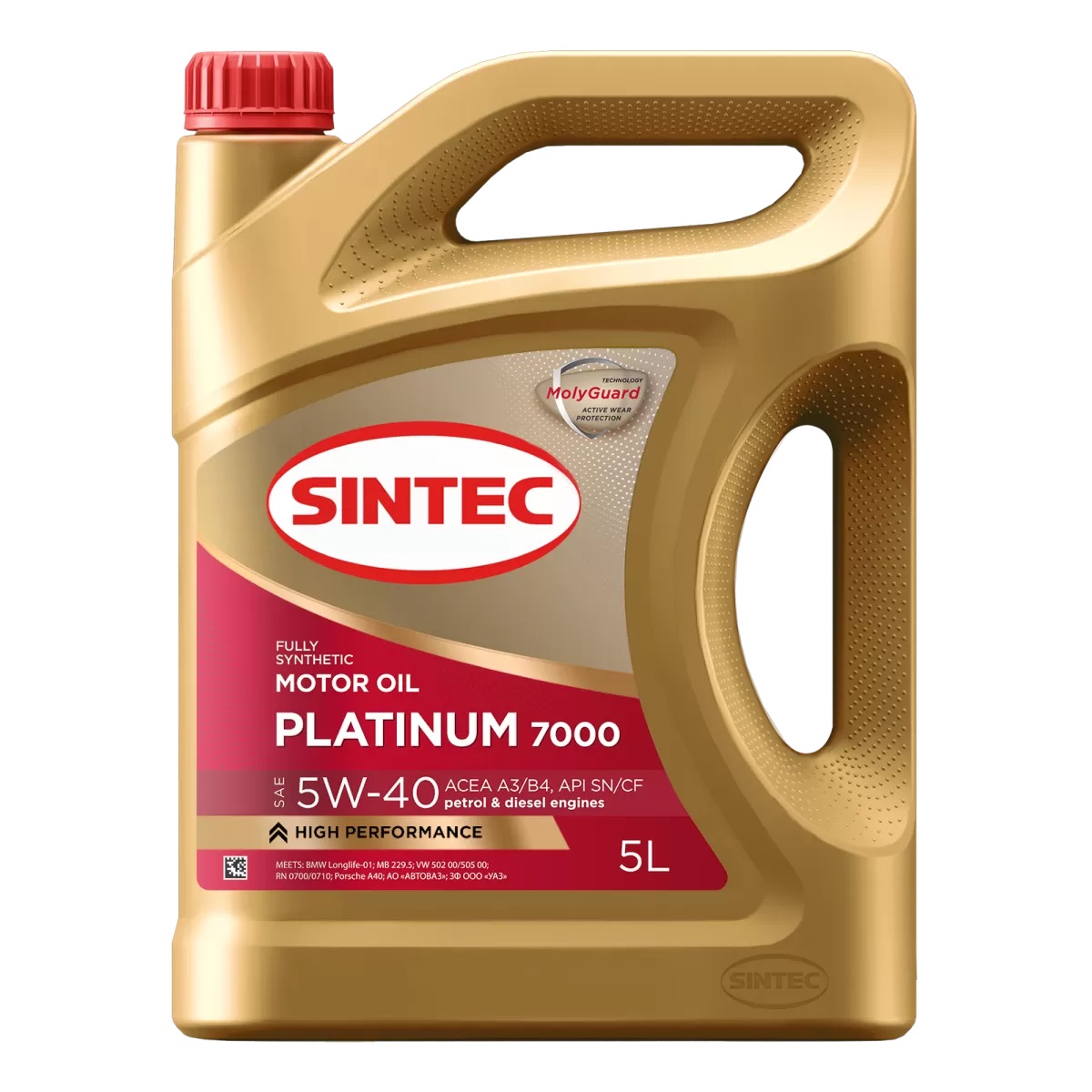 SINTEC Platinum 7000 синт 5W40 API SN/CF ACEA  A3/B4, 5л