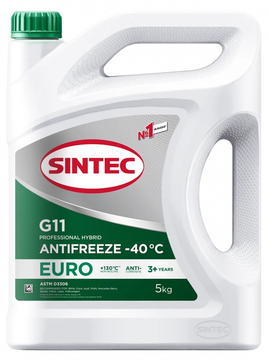 Антифриз SINTEC Euro(-40) 5кг G11 (зеленый)