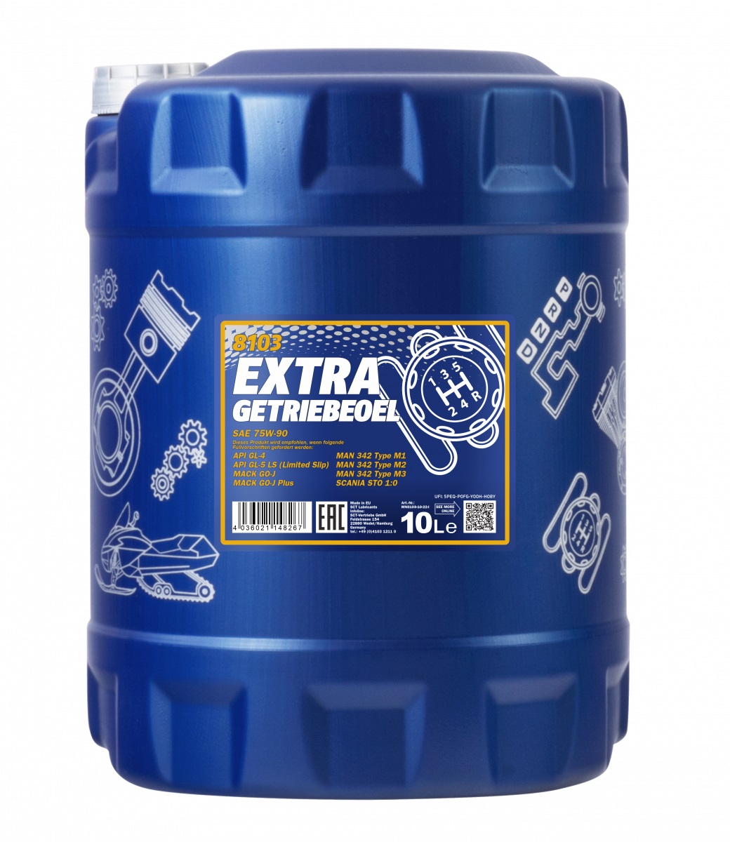 MANNOL 8103 Extra Getriebeoel LS 75W-90 GL-4/GL-5, 10л