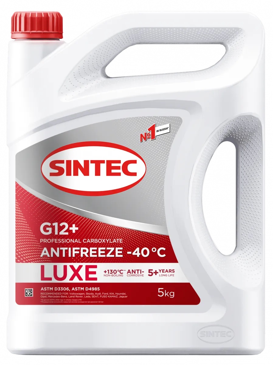 Антифриз SINTEC Luxe(-40) 5кг G12+ (красный)