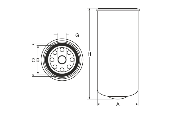 SCT ST6058 фильтр топливный (WK 1080/7 x)